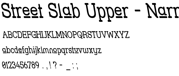 Street Slab Upper - Narrow Rev font